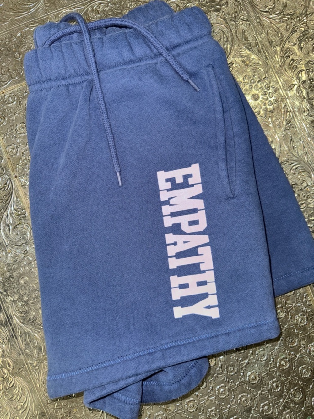 The Mayfair Group "Empathy" Graphic Sweatshorts - Blue - Size S/M
